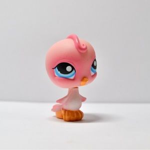 Littlest Pet Shop Authentic # 205 Pink Sparrow Bird Blue Eyes